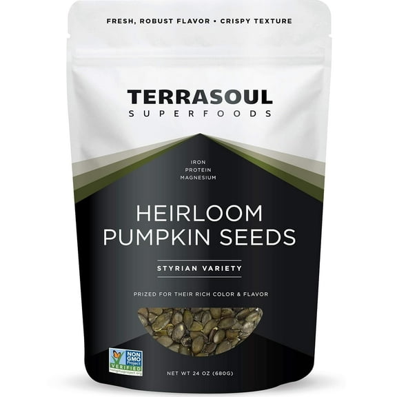 Terrasoul Superfoods Organic Heirloom Pumpkin Seeds, 1.5 Lbs - Sourced from Europe, Keto, Raw, Unsalted