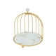 thumbnail image 2 of Soporte de pastelería en forma de jaula de pájaro de hierro forjado con acabado dorado, bandeja para pasteles y rack para bocadillos, organizador multiusos para cocina, tocador o fiestas de té., 2 of 6