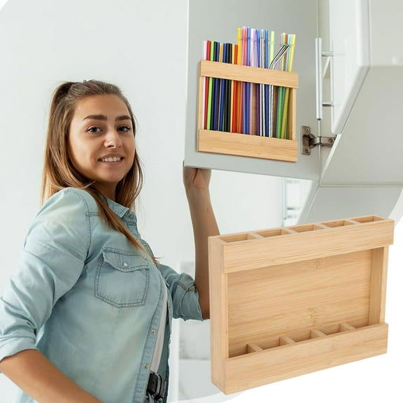 NWOKYZGH Wooden Straw Holder, Tumbler Straw Organizer Rack, Drinking Straw Holder Dispenser Accessories Glass Straw Storage Container Supplies for Kitchen Counter Cabinets