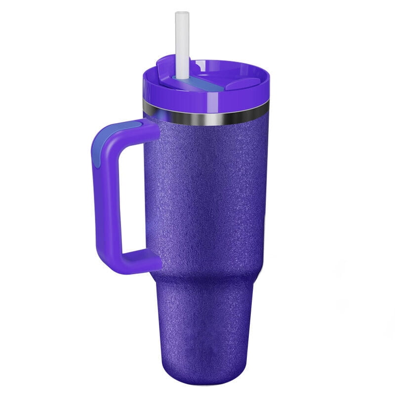 Gobelet isolé de 40oz avec poignée, bouteille d'eau en paille
