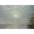 thumbnail image 2 of Vilhelm Hammershøi 14x11 Gold Ornate Wood Frame and Double Matted Museum Art Print Titled - Sun Over the Sea, 2 of 4