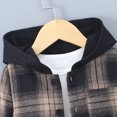 thumbnail image 5 of Baby Boy Summer Clothes Boys Outfit Sets Short Sleeve Buttons Down Hooded Flannel Shirts and Elastic Waist Pants 2pcs Sets Boys Plaid Shirt Long Pants, 5 of 6