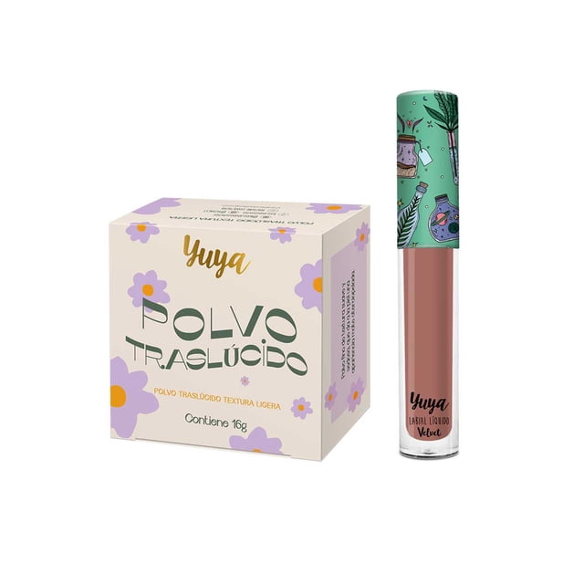 Set de Polvo Traslúcido y Labial Yuya 16g 3g 'Te Quiero'