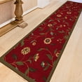thumbnail image 6 of Ottomanson Floral Kitchen Runner Rug 1'10" x 6' - Non Slip Low Pile Carpet, Red, 6 of 13