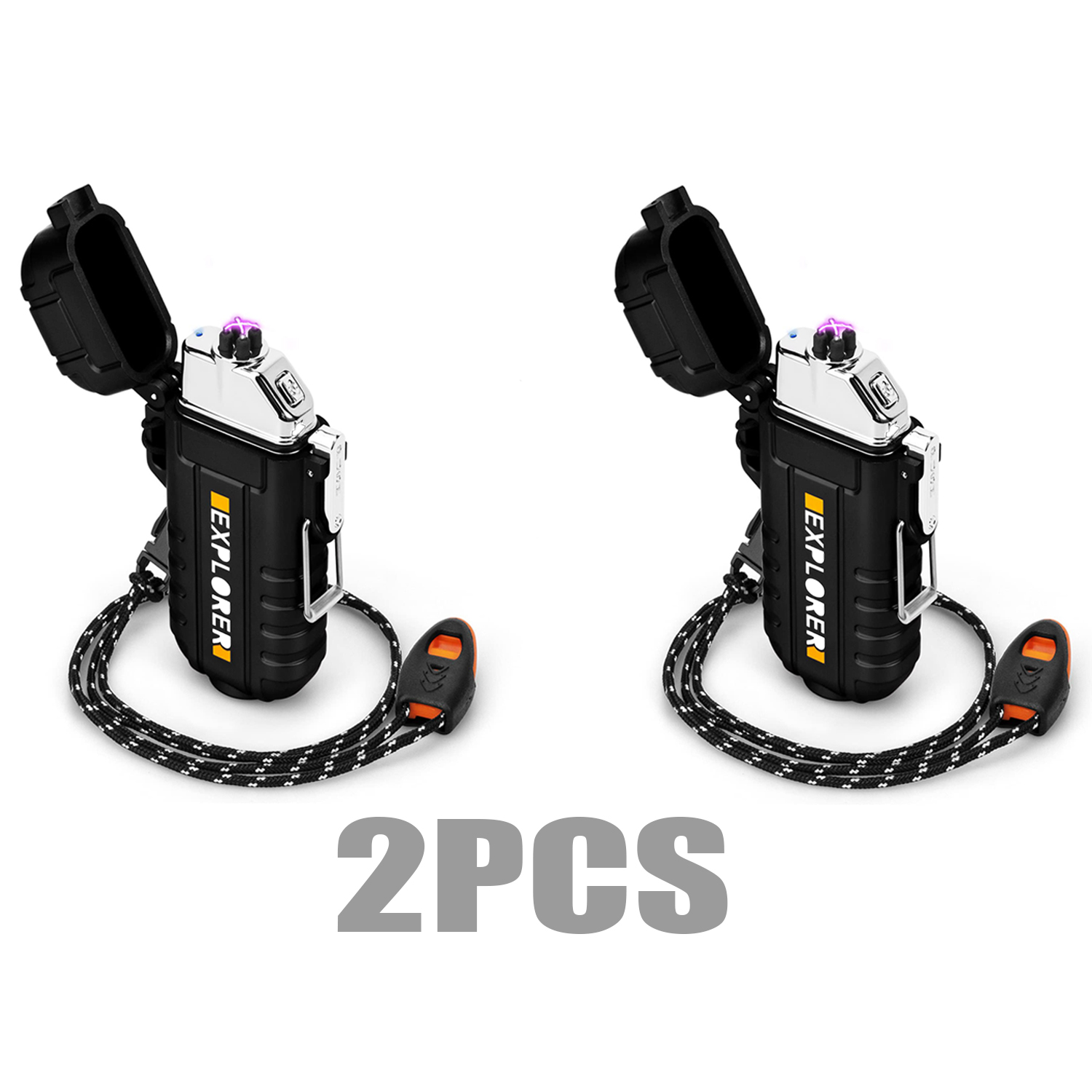 Beiou 2pcs Outdoor Lighter, Waterproof & Windproof Lighter Electric