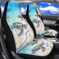 thumbnail image 2 of XYZCANDO Sea Turtle Front Car Seat Cover Set of 2 Tropical Automobile Front Seat Covers Easy to Install and Clean Suitable for Most Cars,SUV,Sedan, 2 of 7