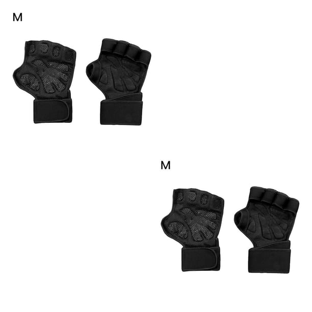 Sonducket 1 par de guantes deportivos, muñequera, levantamiento de pesas, protección de manos, guantes antideslizantes, transpirables, que absorben la Negro METRO 2piezas Sonducket CBP141617
