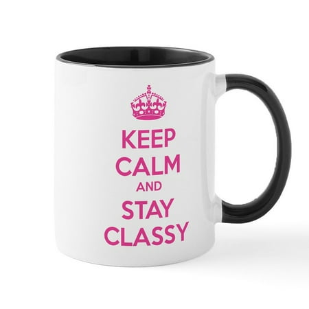 

CafePress - Keep Calm And Stay Classy Mug - 11 oz Ceramic Mug - Novelty Coffee Tea Cup