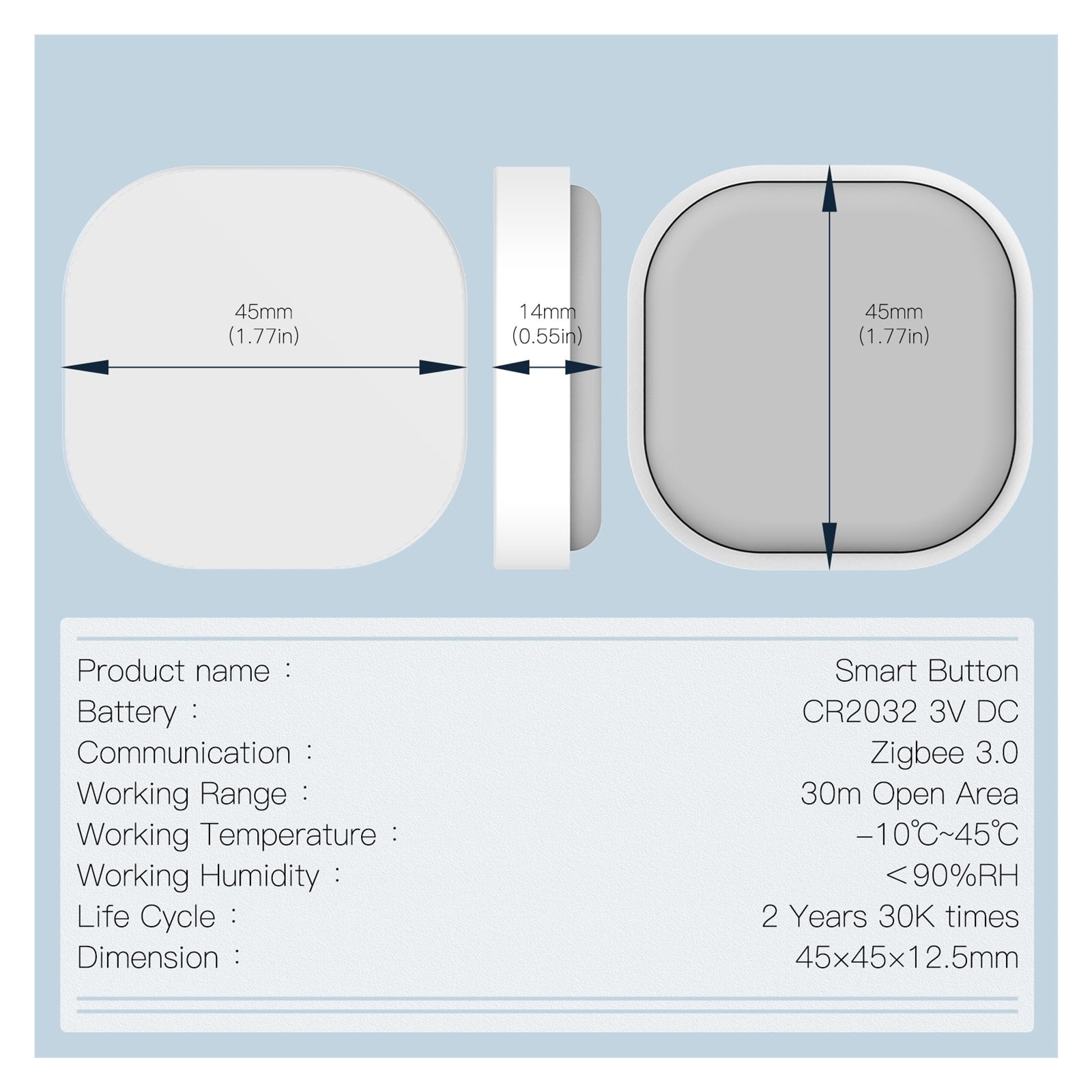 Tuya ZigBee Smart Key Switch Wireless Remote Control Key Controller Multi-scene Linkage Smart Switch Battery Powered Automation ,Trusted and Reliable