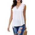 thumbnail image 2 of Top de Tirantes Holgado Sin Mangas con Cuello en V y Encaje de Pestañas de Verano, , Talla XL, 2 of 10
