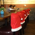 thumbnail image 3 of 6pcs Santa Clause Red Hat Cap Chair Seats Cover Christmas Dinner Table Party Decor, 3 of 6