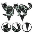 thumbnail image 3 of 2Pcs Halloween Decorations Yard Signs Fluorescence Skeleton Cat Stakes Acrylic Luminous Stakes, 3 of 6
