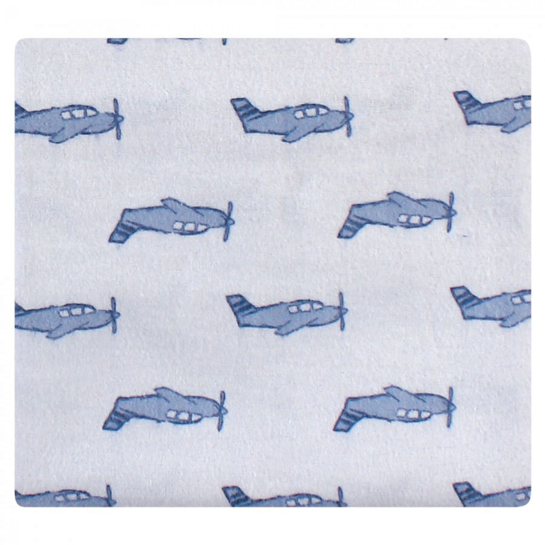 Hudson Baby Unisex Baby Cotton Poly Flannel Receiving Blankets Bundle, Airplanes Helicopters, One Size