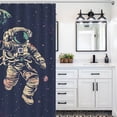 thumbnail image 6 of Space Astronaut Shower Curtain Modern Home Bathroom Bathtub Decor Waterproof Fabric with 12PCS Hooks, 6 of 8