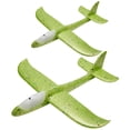 thumbnail image 1 of LED Airplane Toy, Plane Hand Throwing Foam Glider Airplane Toy, Foam Aircraft 2 Flight Mode Plane Toy for Kids Outdoor Sports Garden Playing Outside Toys for 3 4 5 6 7 Years Old Boy&Girl,2 PCS, 1 of 7