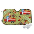 thumbnail image 2 of Lsque Cartoon Fire Truck Car Windshield Sun Shade | Accordion Folding Style Auto Shade for Car Truck SUV Van | Blocks UV Rays Sun Visor Protector | Small, 2 of 7