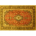 thumbnail image 1 of Ahgly Company Machine Washable Indoor Rectangle Medallion Yellow Traditional Area Rugs, 6' x 9', 1 of 4