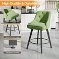 thumbnail image 4 of Zimtown Modern Swivel Barstools with Back, 26" Counter Height Bar Stools Kitchen Island Dining Chairs Set of 2, Forest Green, 4 of 9