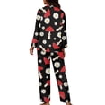 thumbnail image 2 of Suhoaziia Women Nightwear Gown Mushroom Flower Breathable Durable Indoor T-Shirt Long Sleeve Home Suit Skin Friendly Button PJ's Set Leisure Time Sleep Long Pants Size S, 2 of 6