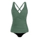 thumbnail image 5 of Traje de baño de bikini liso sin mangas para mujer, traje de baño push-up acolchado, conjuntos de blusa de traje de baño de poliéster para mujer, 5 of 5