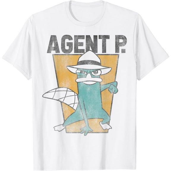 Phineas And Ferb T-shirt Agent P Poster T-Shirt Cotton Short Sleeve Crew Neck Soft T-shirt