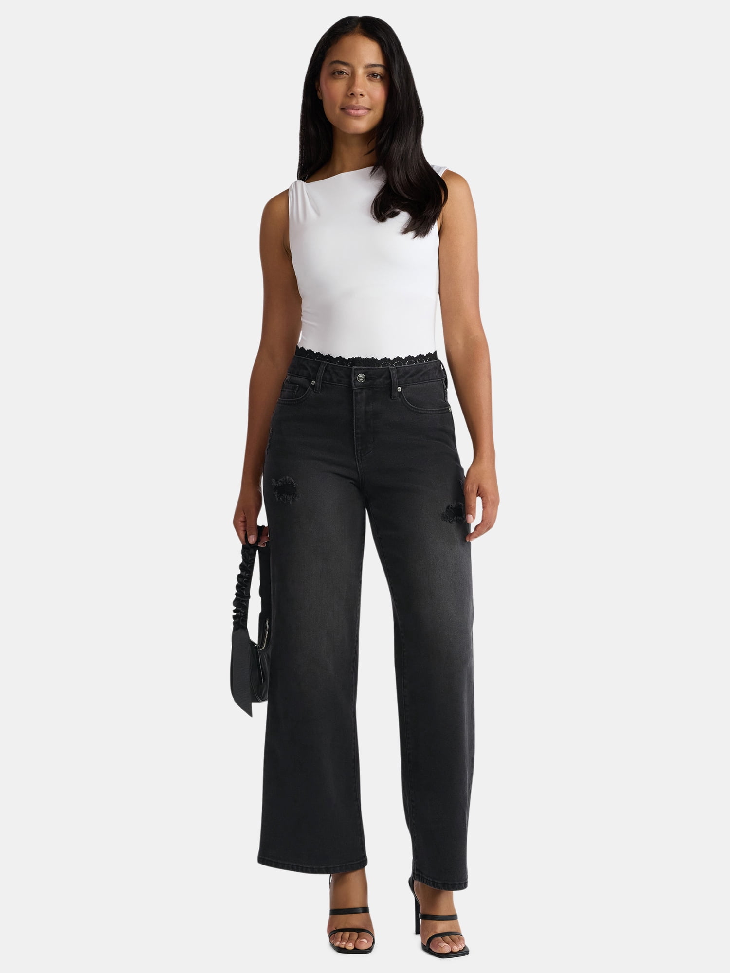 Madden NYC Women's Lace Waist Jeans, 32" Inseam, Sizes 00-18