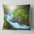 thumbnail image 2 of Designart Wonderful Creek in Green Forest - Landscape Printed Throw Pillow - 18x18, 2 of 5