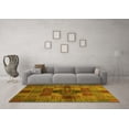 thumbnail image 3 of Ahgly Company Indoor Rectangle Checkered Yellow Modern Area Rugs, 8' x 10', 3 of 4