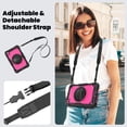 thumbnail image 7 of Case for Lenovo Tab M8 (HD/FHD/Smart) 2019/2021 3rd/2nd Gen with Screen Protector, 360 Degree Rotating Kickstand Hand Strap Heavy Duty Shockproof Cover with Shoulder Strap, Rose PC, 7 of 7