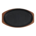 thumbnail image 2 of 1 Set Steak Plate Iron Grill Fish Plate with Wooden Tray for Home Restaurant, 2 of 8