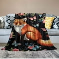 thumbnail image 2 of ARISTURING Fox Blanket Cherry Blossom Blanket Cozy Soft Lightweight Flannel Throw Fox Cherry Blossom Decor Gifts for Girls, 2 of 6