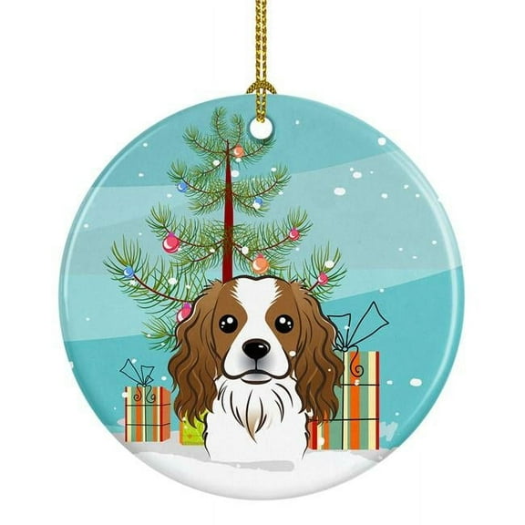 Carolines Treasures BB1596CO1 Christmas Tree & Cavalier Spaniel Ceramic Ornament