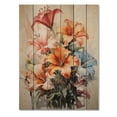 thumbnail image 3 of Designart "Lilies Representation Colorfuled Acrylic III" Floral Print on Natural Pine Wood, 3 of 5