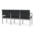 thumbnail image 5 of Lesro Lenox Steel Fabric 3-Seat Waiting Room Guest Reception Chair in Silver/Adler Nocturnal, 5 of 5