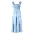 thumbnail image 3 of VISgogo Vestido de Mujer, Color Sólido Sin Mangas Volantes de Una Pieza con Tirante Ajustable para el Hombro para el Verano, S/M/L/XL VISgogo moda, 3 of 9
