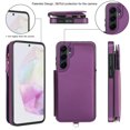 thumbnail image 6 of for Samsung Galaxy A54 5G Crossbody Wallet Phone Case with Card Holder&Zipper, Back Flip Folio PU Leather Kickstand Card Slots Double Magnetic Clasp Shockproof Case for Women Girls,Darkpurple, 6 of 8