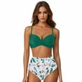 thumbnail image 1 of Bikini Mujer Traje de Baño Conjunto de Bikini Push Up Sexy Para Mujer, Traje de Baño de Dos Piezas de Cintura Alta, Tankini Con Estampado Fruncido Retro, Para Playa, Piscina y Fiesta 2066, 1 of 5