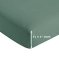 thumbnail image 2 of Marina Decoration Ultra Soft Silky Deep Pocket Solid Rayon from Bamboo Bedding All Season Sheet Set, Green Color, 2 of 7