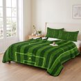 thumbnail image 2 of Quilts Full Size Bedding Set, Green Football Field Lightweight Quilted Comforter, Modern Balls Sport Games Match Soft Reversible Bedspread Coverlet with Pillow Covers for All Season, 78" x 90", 2 of 9