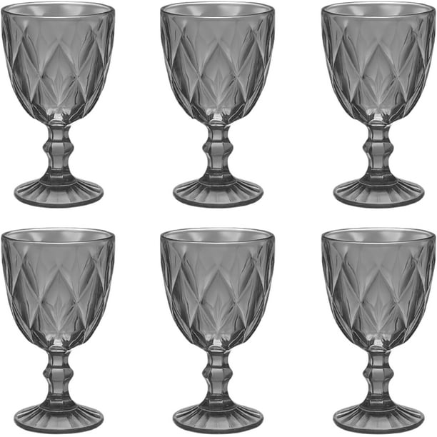 Juego de 6 Copas de Vidrio de Vidrio 240 ml, Humo
