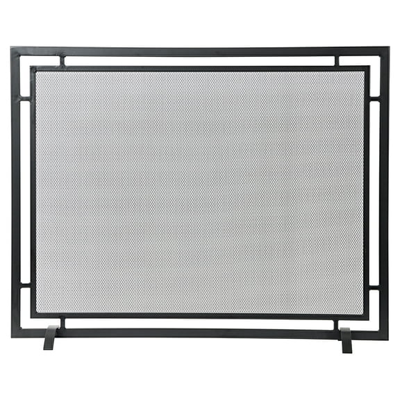 Modern Ember Gatsby 39" W x 31" H Mesh Fireplace Screen - Black