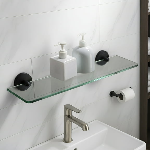 Blossom Glass Shelf - Matte Black BA0250704