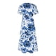 thumbnail image 5 of Puntoco Vestido De Mujer Con Cuello Redondo Y Manga Corta A Media Pantorrilla Con Dos Bolsillos Y Estampado Floral, Vestido De Manga Corta Con Cuello Redondo, Azul M,Regalos Para Mujer Joven, 5 of 5