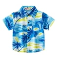 thumbnail image 2 of Coerni Hawaiian Shirt for Boys & Girls Short Sleeve Button Down Tropical Shirts Summer Casual Top Toddler Kids Baby Clothes, 2 of 9