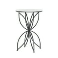 thumbnail image 4 of Abble  H 24 in. x Dia. 15.7 in. White Quartz Stone Table Top Accent Table with Black Metal Base, 4 of 6