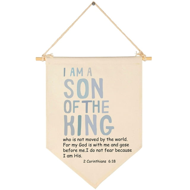 Letrero De Bandera Inspirador Con Texto En Inglés "I Am A Son Of The King", Regalo Para Bebés Recién Nacidos Y Niños, Pancarta De Estímulo Para Decoración De Pared, Regalo Para Guardería, Dormitorio,