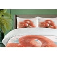 thumbnail image 4 of Ambesonne Flamingo Duvet Cover Sets, Exotic Bird Watercolor, 2-King, Orange White, 4 of 7