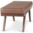 thumbnail image 4 of Chanelle 48 in. W Rectangle Ottoman Bench in Distressed Umber Brown Faux Leather, 4 of 9