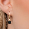 thumbnail image 3 of Gem Stone King 14K Yellow Gold Black Onyx Earrings for Women | 1.60 Cttw | Gemstone December Birthstone | Round 6MM, 3 of 6