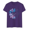 thumbnail image 4 of Summer Tops for Women Loose Work Tops Women T Shirts Casual Space Short Athletic for Loose Fit Womens Summer T Shirt Casual Work Shirts Thin Shirt Fit Mom Dark Purple S, 4 of 4